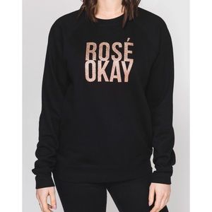 Rosé Okay Rose Gold Glitter Sweater